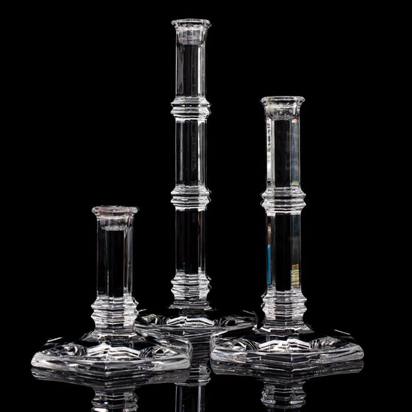 Set Of 3 Tiffany & Co. Crystal Candle Holders - Picture 1 of 9